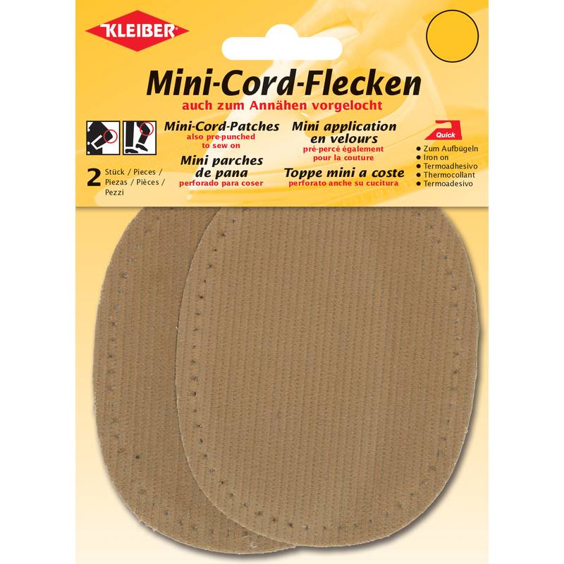 Kleiber Mini-Cord-Flecken ca. 11x8,5 cm 02 beige 2 St-0