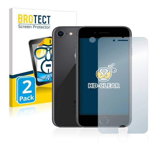 2x BROTECT HD-Clear Displayschutzfolie für Apple iPhone 8 (Vorderseite +
