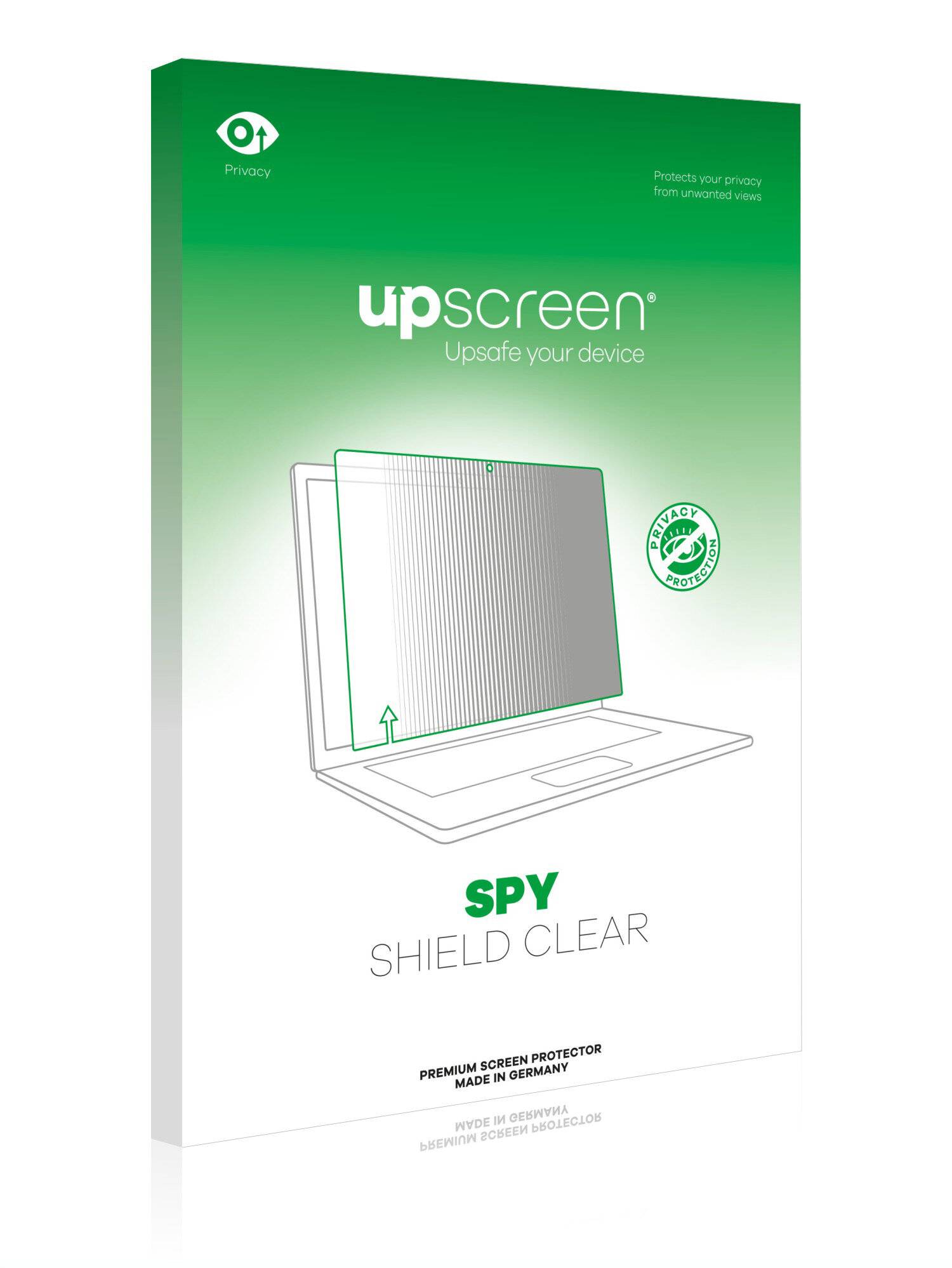 upscreen Spy Shield Clear Premium Blickschutzfolie für Notebooks mit 17 Zoll Displays [368-5