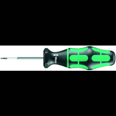 Ein Kreuzschlitzschraubendreher mit ergonomischem, schwarz-grünem Griff. Geeignet für handwerkliche Arbeiten.