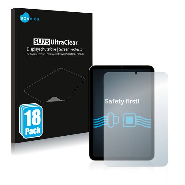 18x Savvies SU75 Displayschutzfolie für Apple iPad Mini 6 WiFi