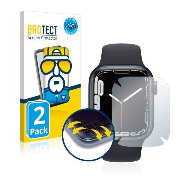 2x BROTECT Flex Full-Cover Displayschutzfolie für Apple Watch Series 7 (41