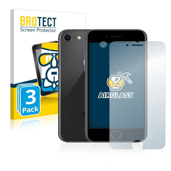 3x BROTECT AirGlass Schutzglas Folie für Apple iPhone 8 (Vorderseite +