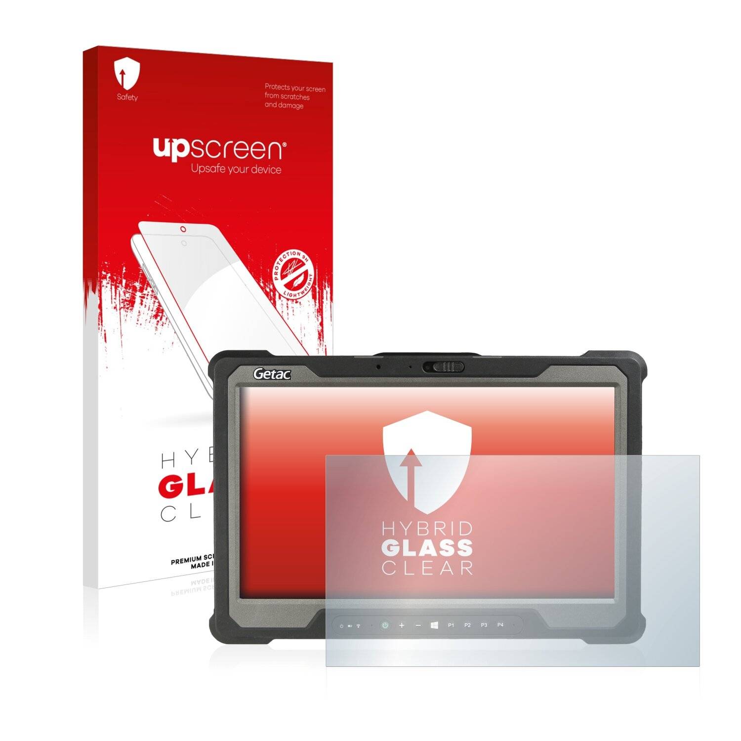 upscreen Hybrid Glass Clear Premium Schutzglas Folie für Getac-0