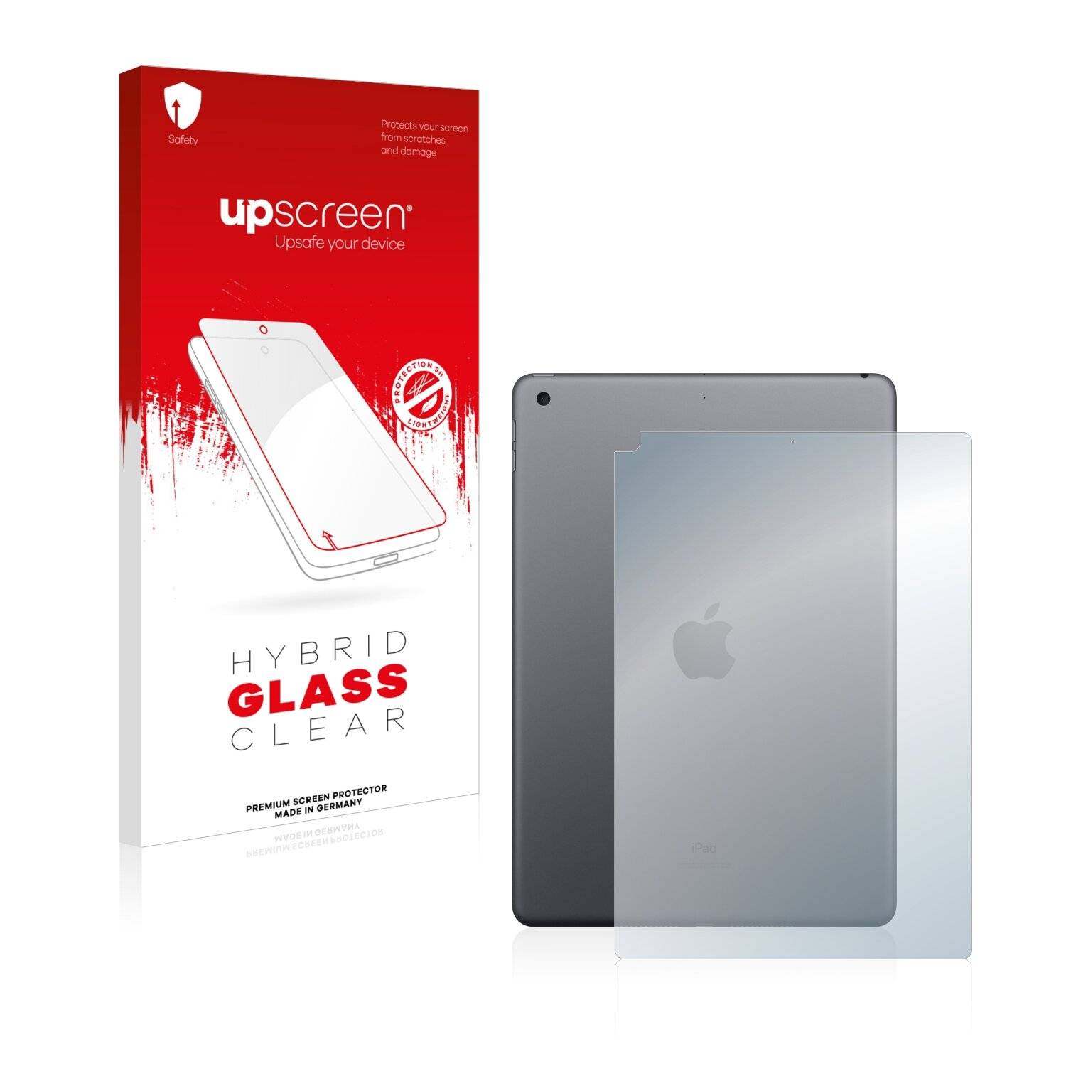 upscreen Schutzglas für Apple iPad 10.2″ WiFi 2021 (Rückseite, 9 Gen.) Schutzfolie Panzer Folie Glas Display Schutz kla-0