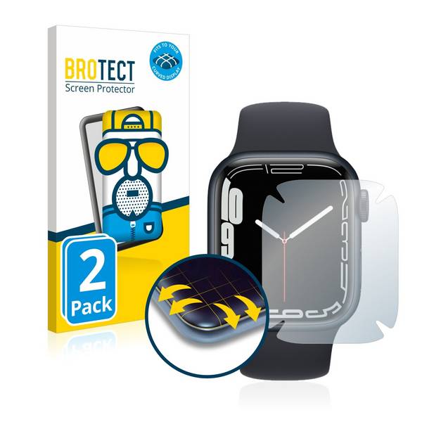 2x BROTECT Flex Matte Full-Cover Displayschutzfolie für Apple Watch Series 7 (41