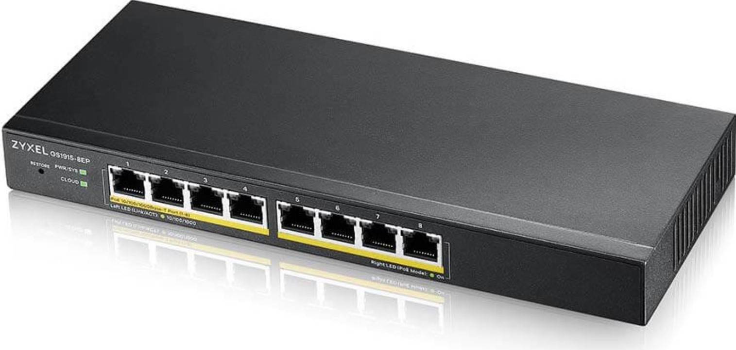 Zyxel GS1915 Series GS1915-8EP - Switch - kompatibel mit NebulaFLEX - Smart - 8 x 10/100/1000 (PoE+)-1