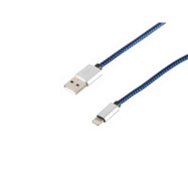 ShiverPeaks 14-50016 - 0,3 m - Lightning - USB A - Blau - Gerade - Gerade - USB-