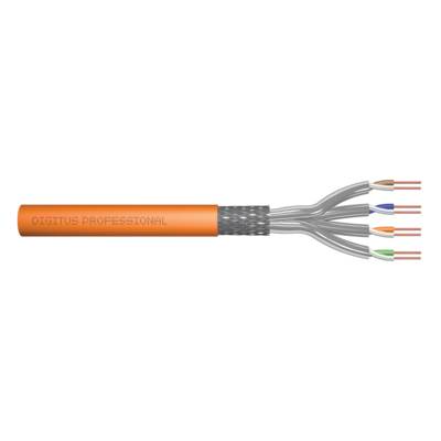 DIGITUS - CAT 7 S-FTP Verlegekabel, 1200 MHz, Dca (EN 50575), AWG 23/1, 25m Ring, SX, orange-0