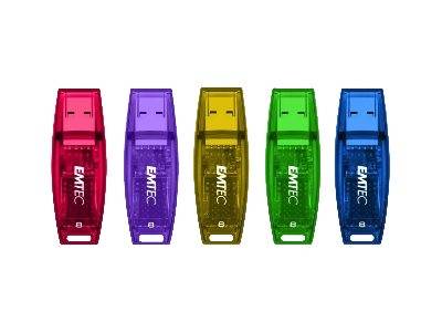 EMTEC C410 Color Mix Candy jar - USB-Flash-Laufwerk - 8 GB - USB 2.0 - Blau, Gelb, lila, Rot, grün (Packung mit 80)-0
