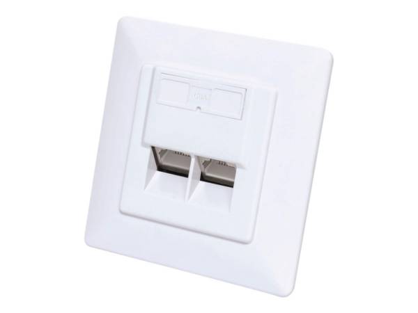 Intellinet - Wandplatte - CAT 6 10G - mit Beschriftungsfenster