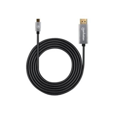 Manhattan USB-C to DisplayPort 1.4 Cable, 8K@60Hz, 2m, Male to Male, Black, Three Year Warranty, Polybag - DisplayPort-K-1