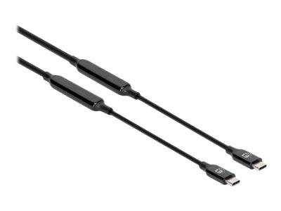 Manhattan USB-C to USB-C Cable, 5m, Active, Male to Male, Black, 10 Gbps (USB 3.-4