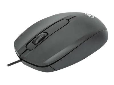 Manhattan Comfort II USB Wired Mouse, Black, 1000dpi, USB-A, Optical, Ambidextrous, Portable/Compact, Three Button with-0