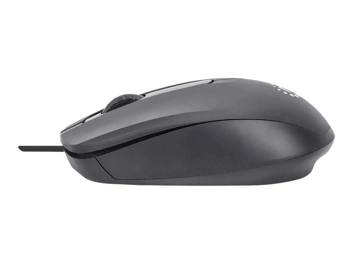 Manhattan Comfort II USB Wired Mouse, Black, 1000dpi, USB-A, Optical, Ambidextrous, Portable/Compact, Three Button with-1