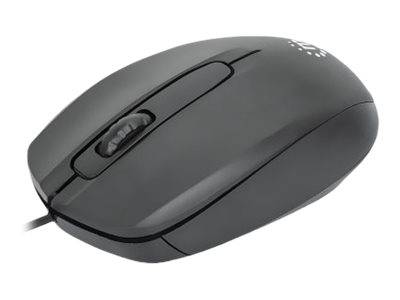 Manhattan Comfort II USB Wired Mouse, Black, 1000dpi, USB-A, Optical, Ambidextrous, Portable/Compact, Three Button with-4