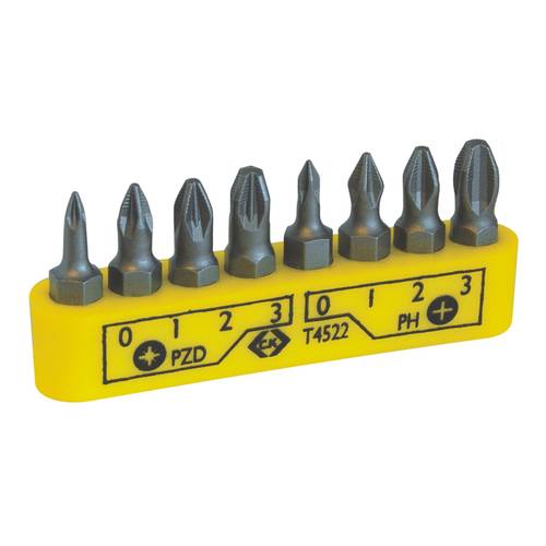 C.K T4522 Bit-Set 8teilig Kreuzschlitz Phillips, Kreuzschlitz Pozidriv