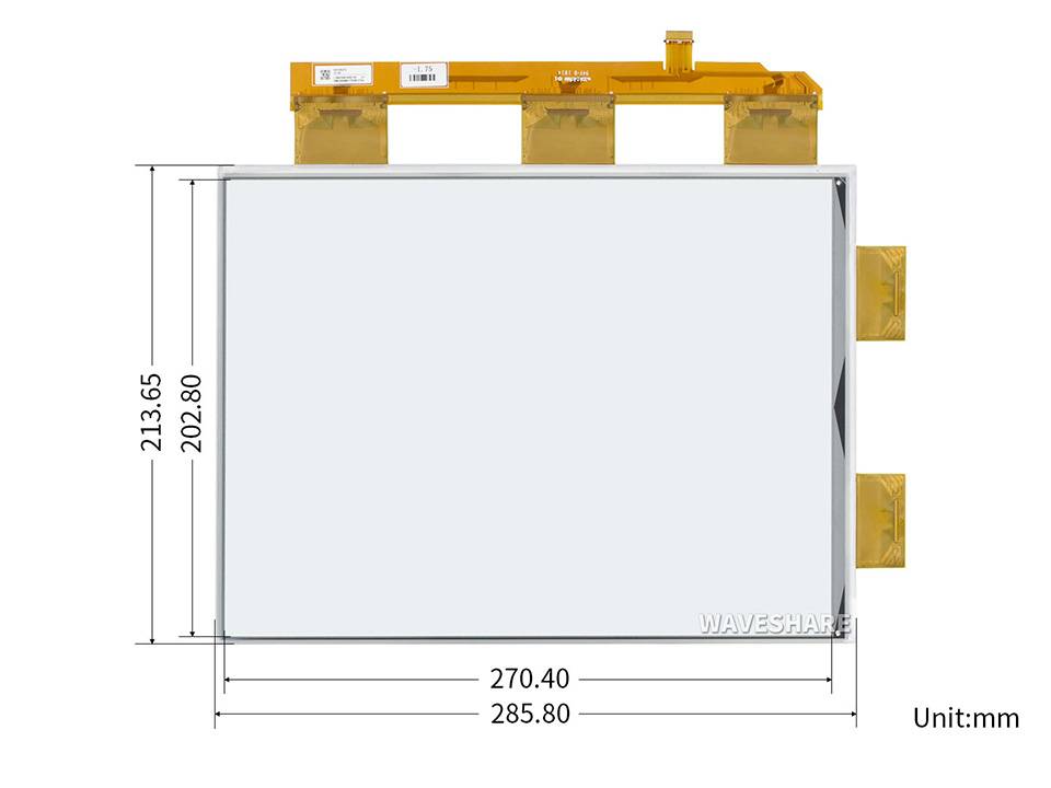 WaveShare 13.3inch e-Paper e-Ink Raw Display, 1600×1200, Black / White, 16 Grey Scales, Parallel-4