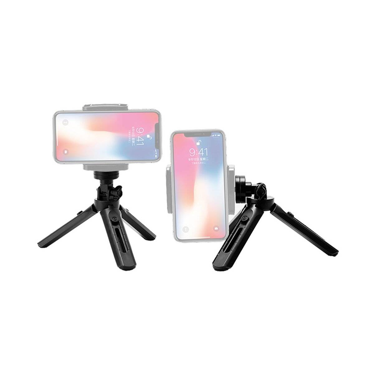 Mini-Telefonständer Kamera-Stativ Selfie-Stick GoPro Griff schwarz-2