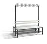 C+P Garderobenbank doppelseitig Basic, H1650xB1500xT750mm, 7021-0