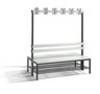 C+P Garderobenbank doppelseitig Basic, H1650xB1500xT750mm, 7021