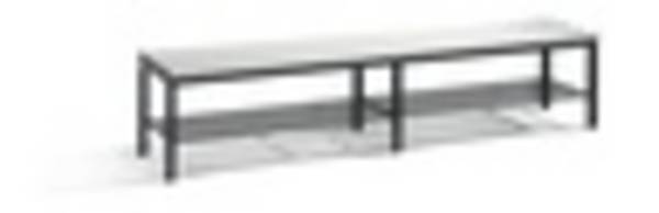 C+P Sitzbank für Umkleide und Garderobe in Verein oder Schule, Schuhrost, Gestellfarbe schwarzgrau, Kunststoffleisten, 4