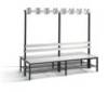 C+P Garderobenbank doppelseitig Basic, H1650xB1960xT750mm, 7021