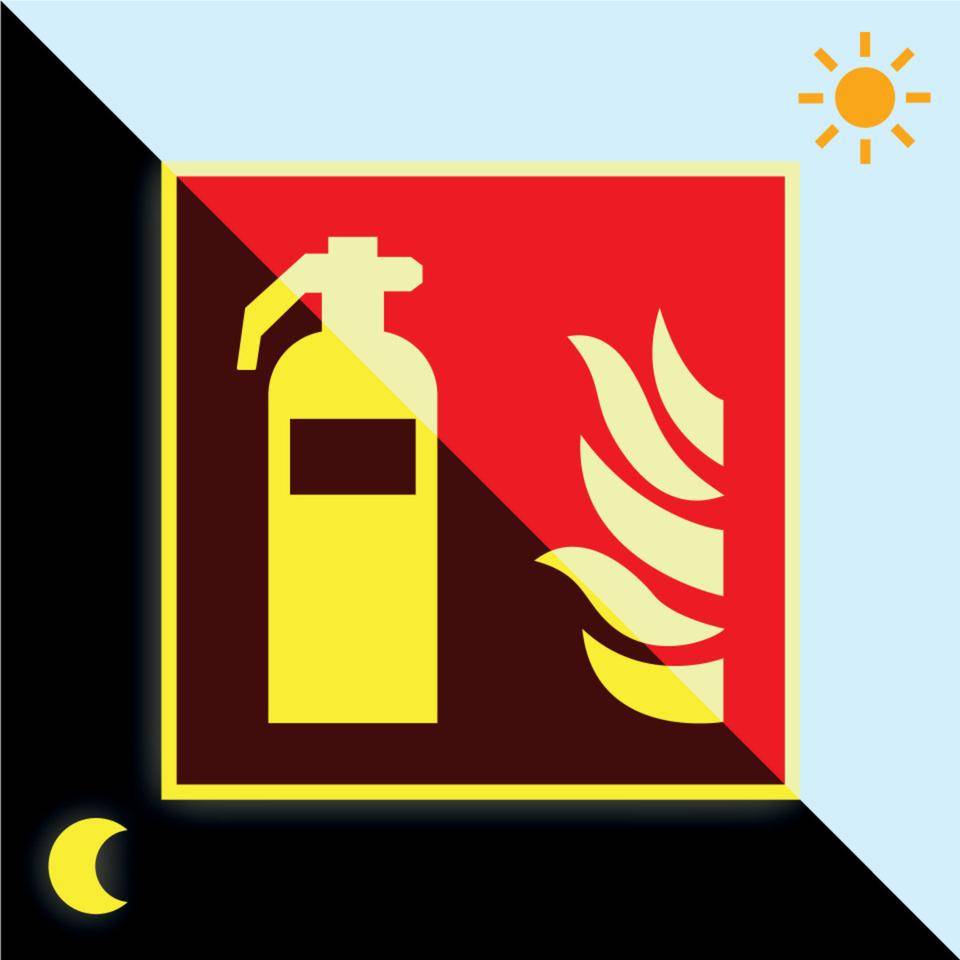 PERMALIGHT® power Brandschutzz.Feuerlöscher,ASR/ISO,Kunststoff,selbst.,200x200mm-0