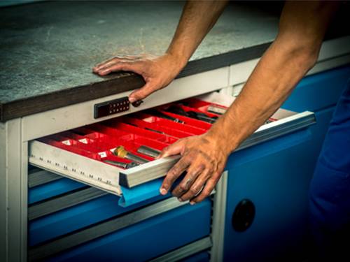 Schubladeneinteilung R 36-24 mit Muldenplatten für Front 50/75 mm-3