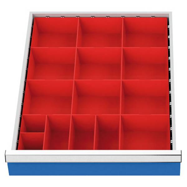 Bedrunka+Hirth Schubladeneinteilung R 18-24 mit Kleinteilekästen für Front 100 mm BxT 450x600 mm  - 119A