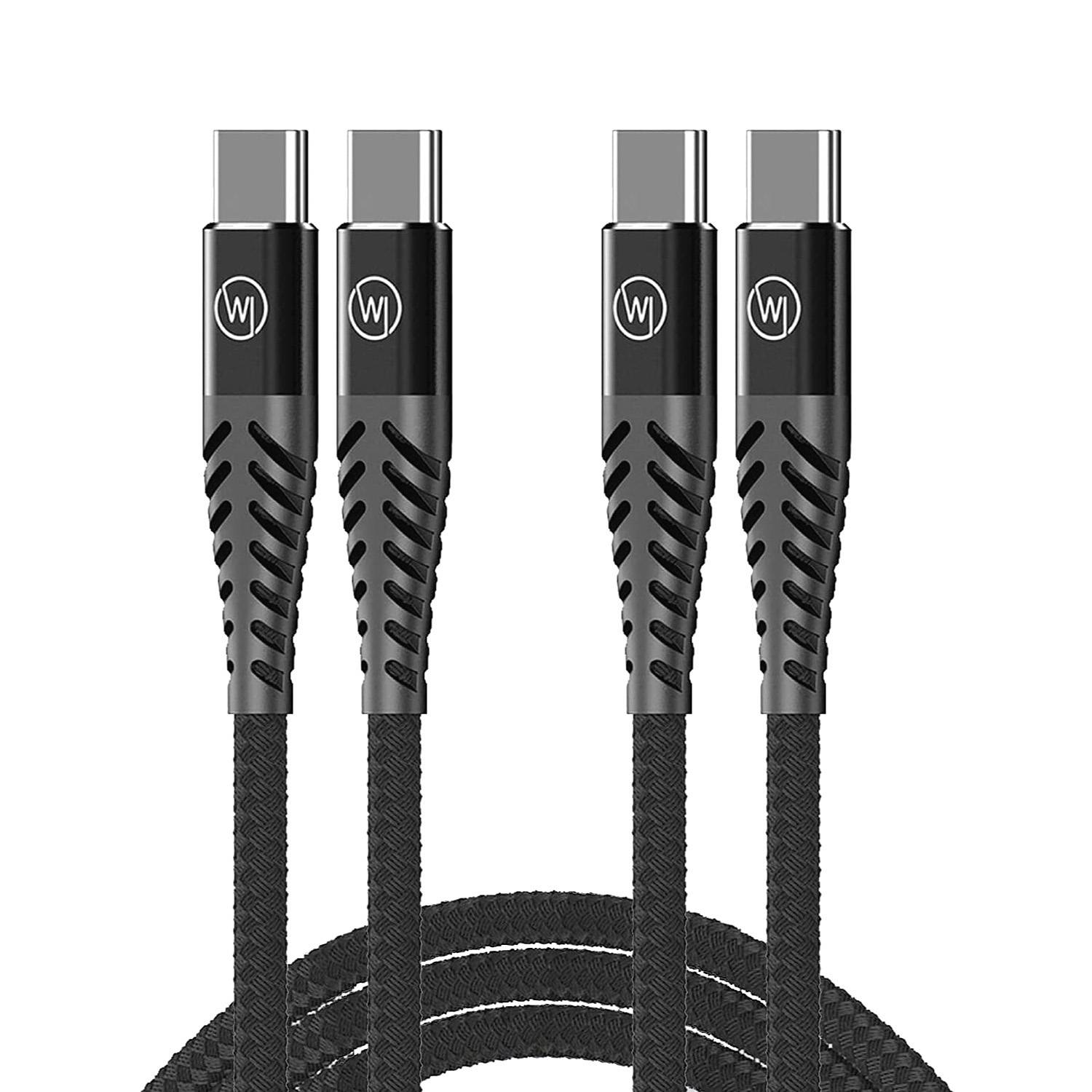 2x Dual USB-C Ladekabel 60W 1m Textilkabel, Schnellladekabel, Datenkabel für iPhone 17, Galaxy, iPad-0