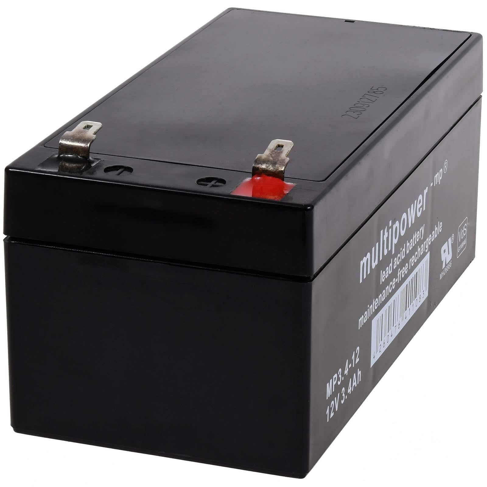 Powery Bleiakku (multipower) MP3,4-12 Vds kompatibel mit Panasonic LC-R123R4PG, 12V, Lead-Acid-0