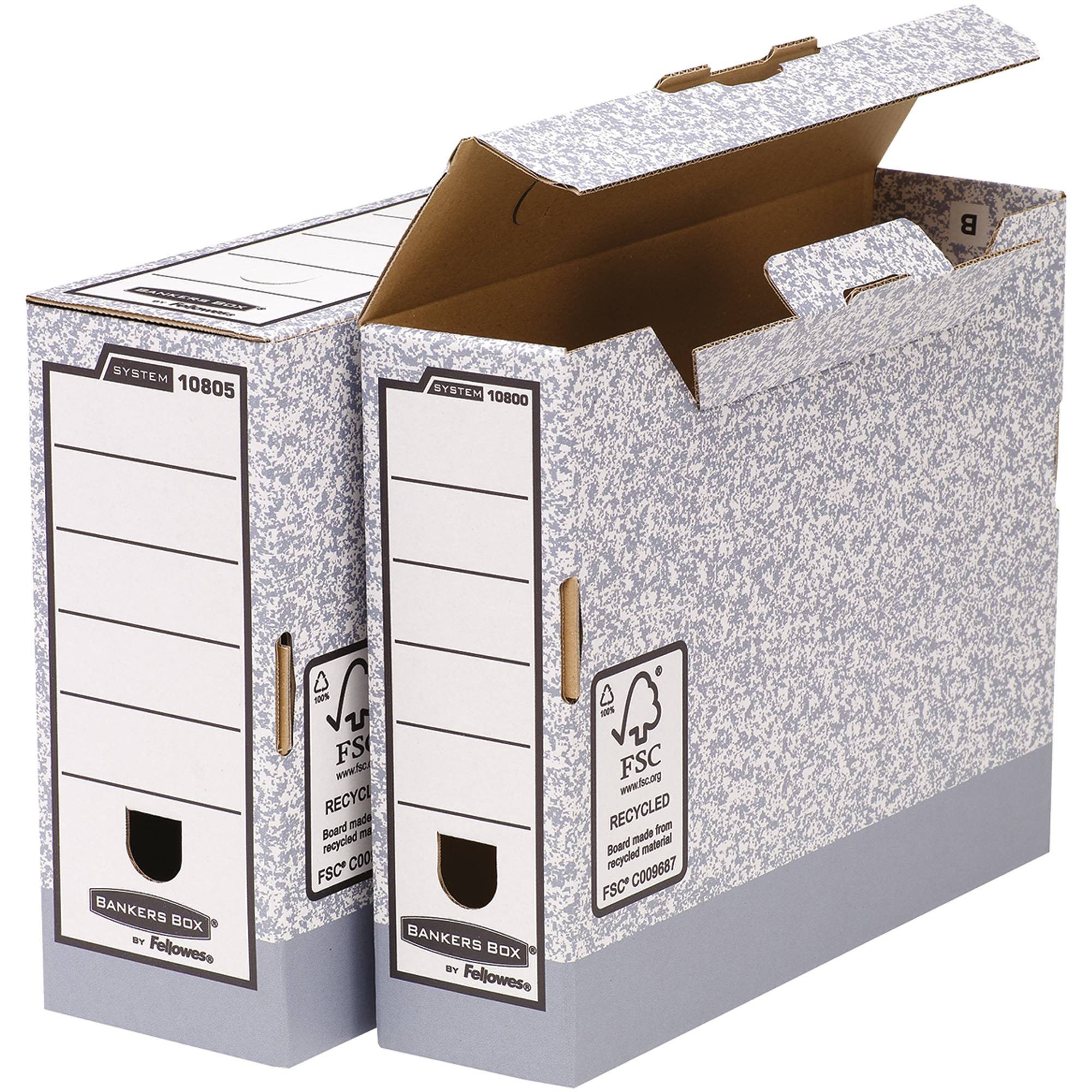 Archivschachtel System grau/weiß-2