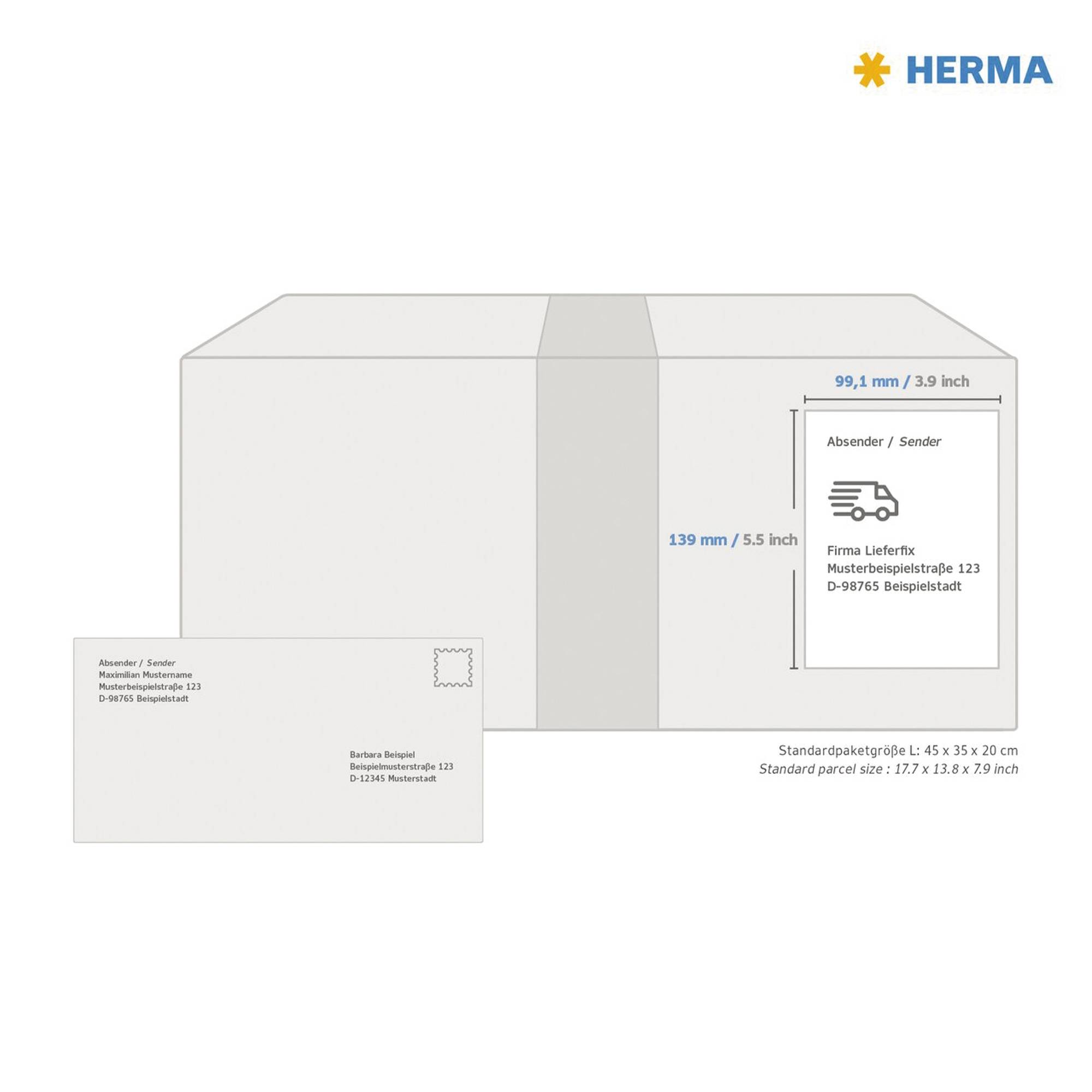 Herma 9534 Universal-Etiketten 99.1 x 139 mm Polyethylenfolie Weiß 40 St. Extra stark haftend Laserdrucker, Farblaserdru-4