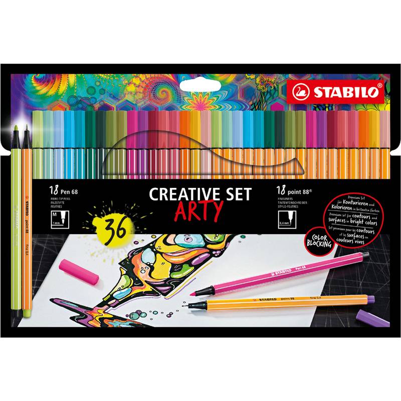 STABILO point 88 / Pen 68 Kreativ-Set ARTY, 36er Kartonetui (55500727)-0