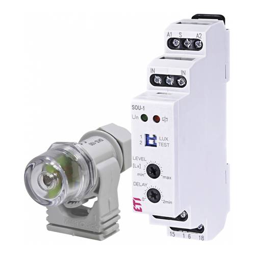 ETI 002470011 - Dämmerungsschalter SOU-1/230V+senzor (230V | 16A | 1 - 50000 Lx | 1 Kontakt)-0