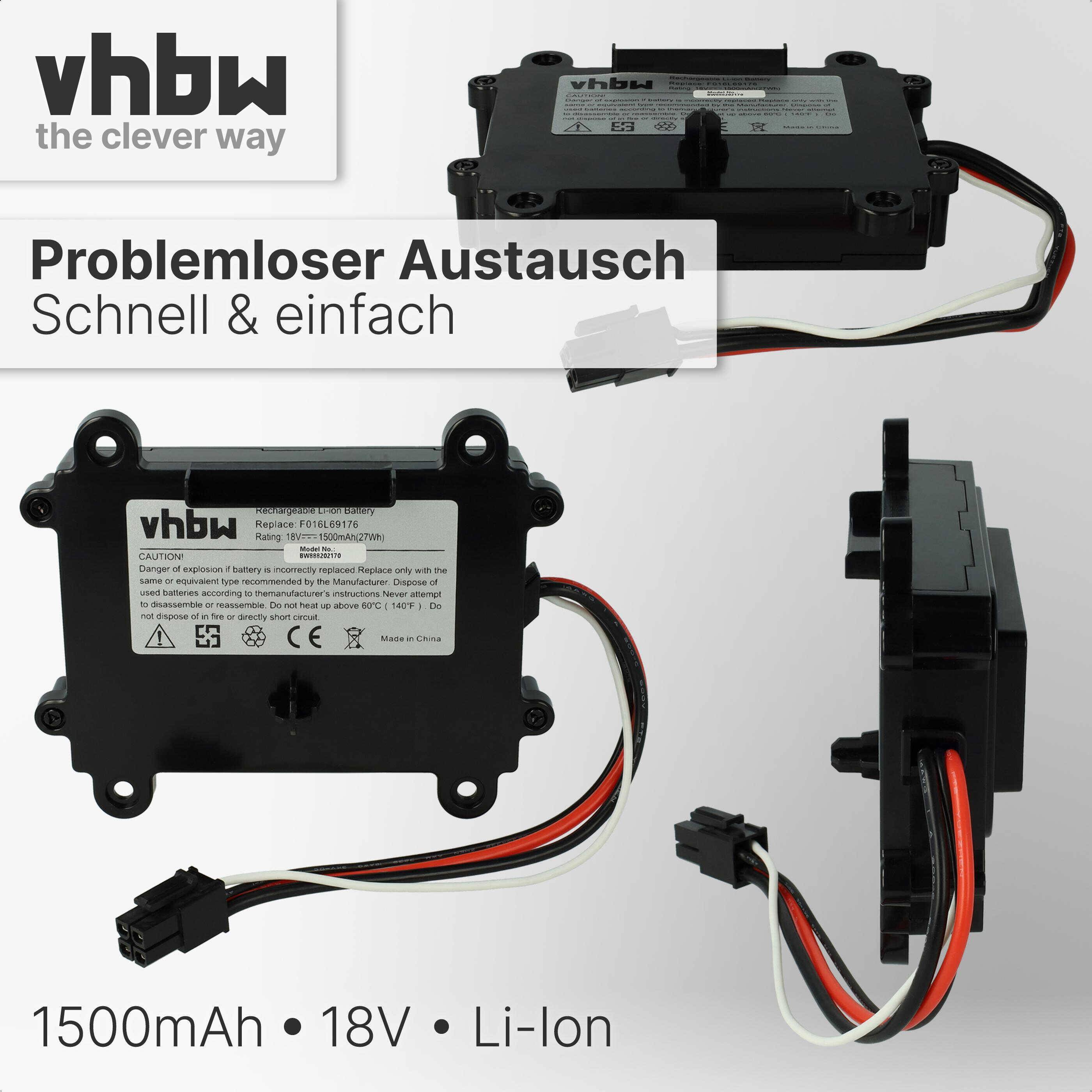 vhbw Akku kompatibel mit Bosch Indego S 500 | Rasenmäher (1500mAh 18V Li-Ion)-5