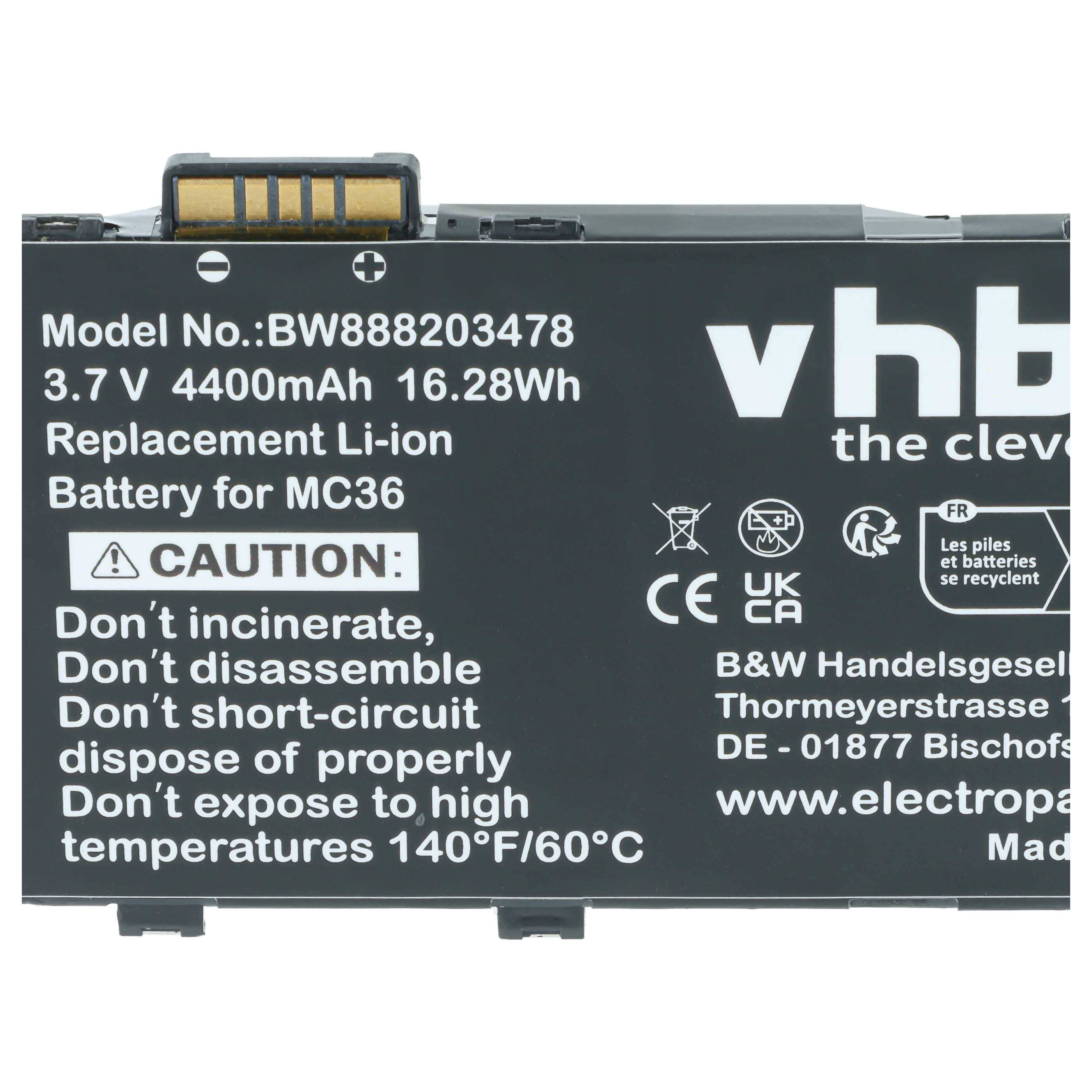vhbw 5x Akku kompatibel mit Motorola Symbol TC55 Mobilcomputer PDA Scanner (4400 mAh, 3,7 V, Li-Ion)-3