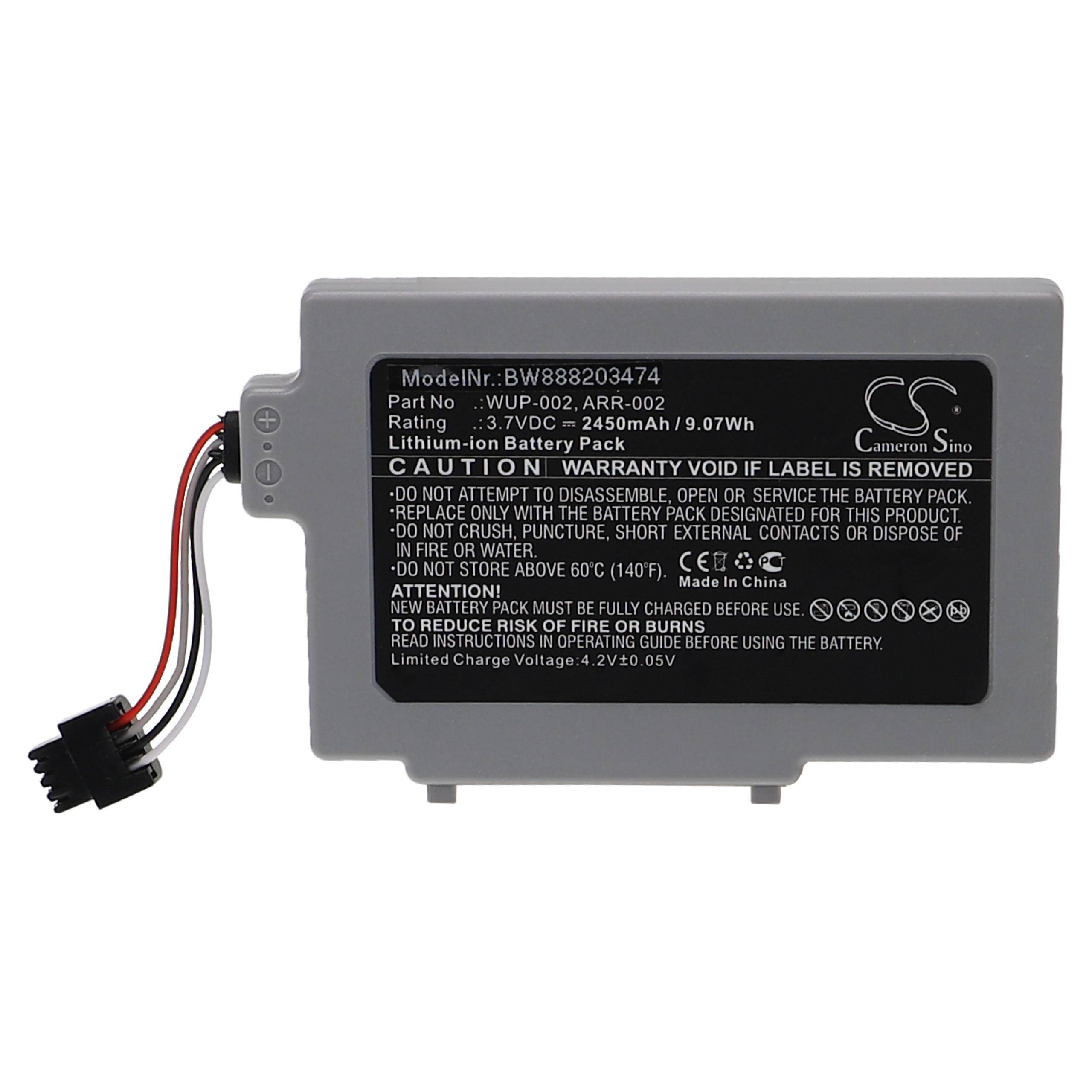 vhbw Akku Ersatz für Nintendo ARR-002 | WUP-002 für Controller (2450 mAh, 3,7 V, Li-Ion)-0