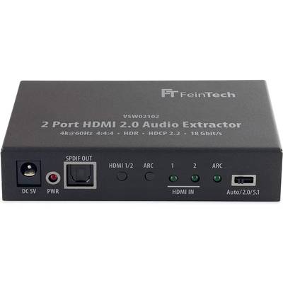 FeinTech VSW02102 HDMI 2.0 Audio Extractor 2x1 Switch