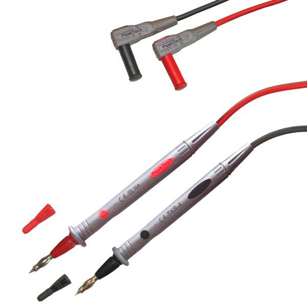 PeakTech TKS-4 – Prüfleitungen ~ 4mm Prüfspitze mit Federkontakt ~ mit 4mm Steckern