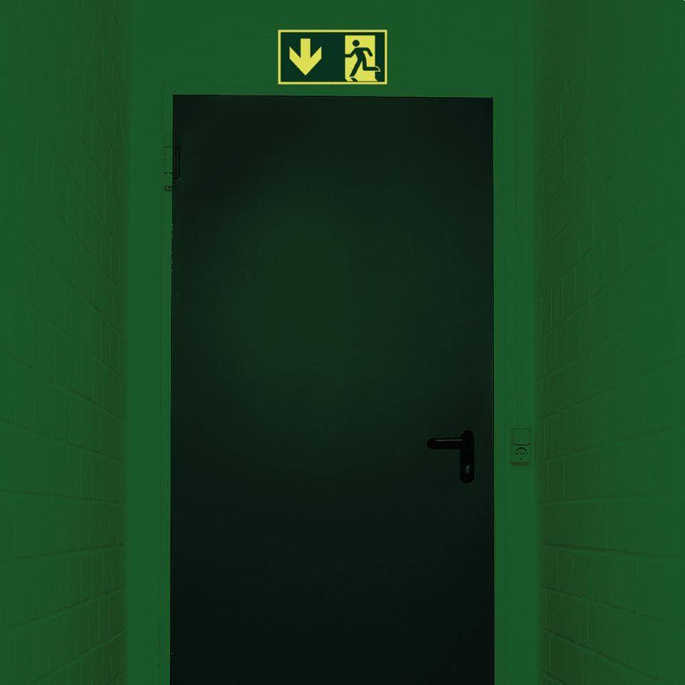 PERMALIGHT® power langnachleuchtend Rettungszeichen Notausgang, ASR/ISO, Kunststoff, 300x150mm-3