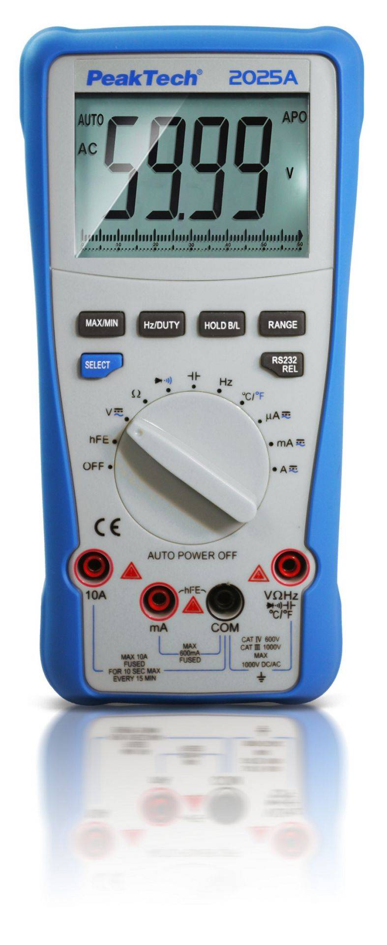 PeakTech P 2025 A – True RMS Digitalmultimeter ~ 6.000 Counts ~ 1000V AC/DC ~ 10A AC/DC ~ USB-1