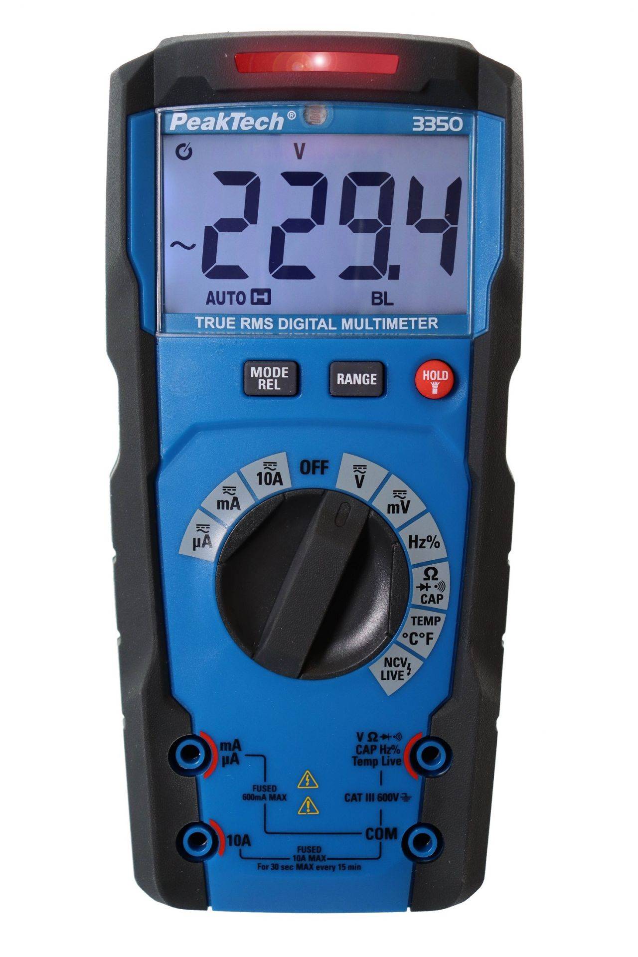 PeakTech P 3350 – True RMS Digitalmultimeter ~ Auto. Range ~ 6.000 Counts ~ 600 V / 10 A AC/DC-1