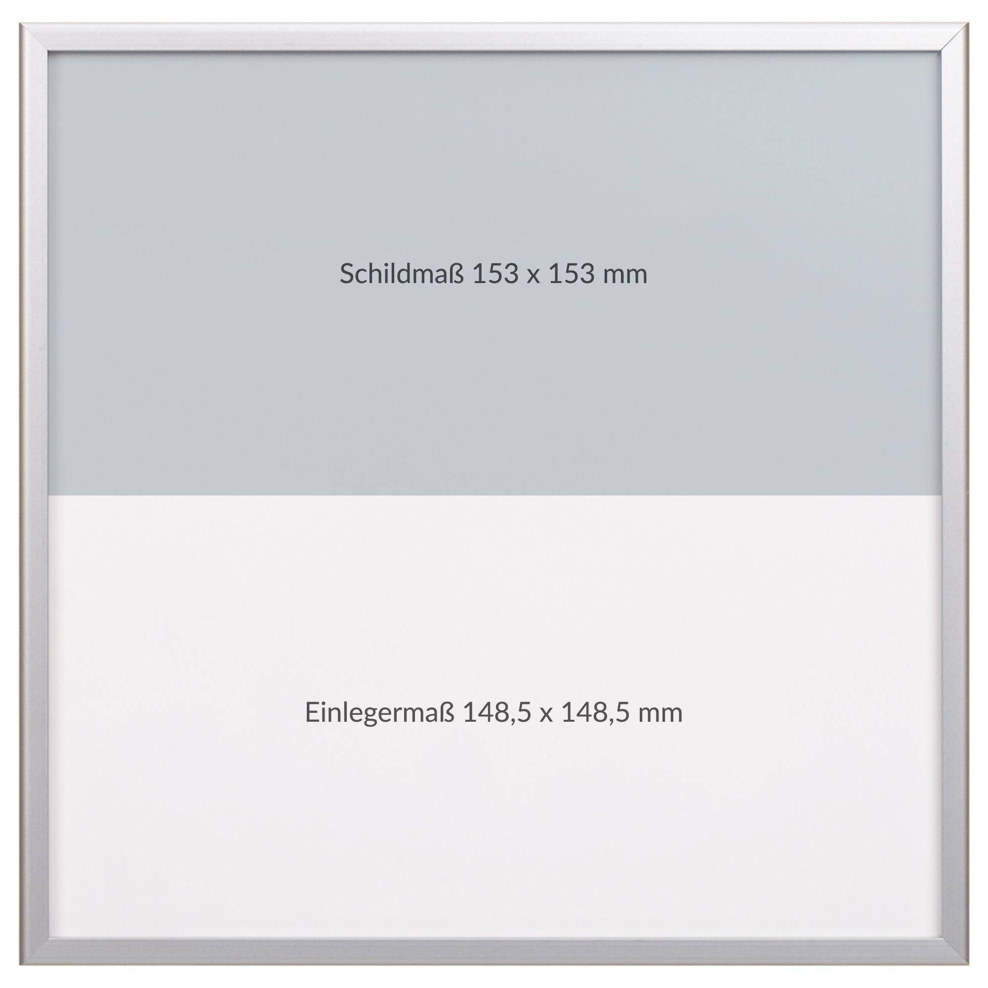 Türschild ALUSYST-6, Aluminium silber eloxiert, 153 x 153 x 6 mm, für Einleger 148,5 x 148,5 mm-1