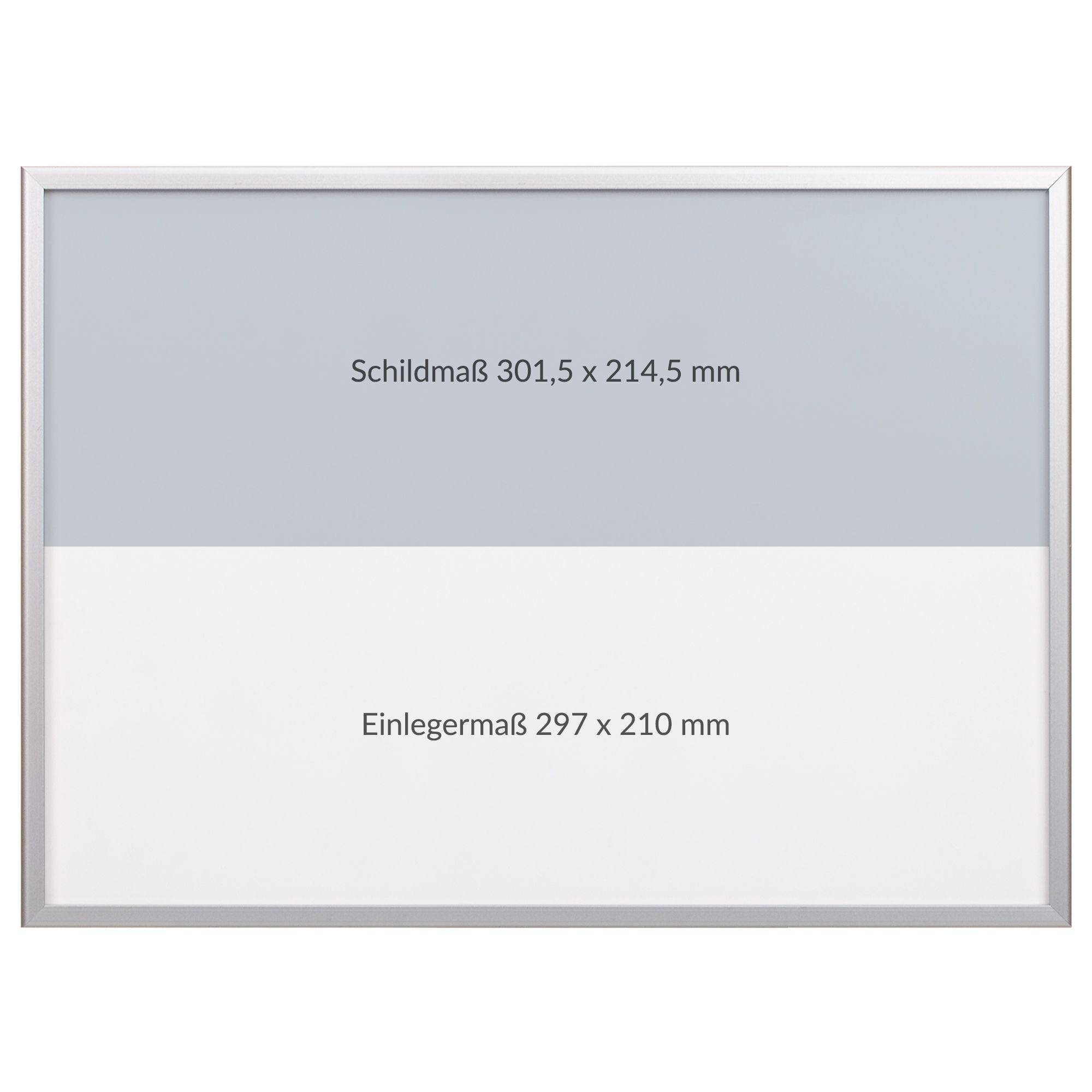 Wegweiser ALUSYST-6, Aluminium silber eloxiert, 301,5 x 214,5 x 6 mm, für Einleger 297 x 210 mm-1