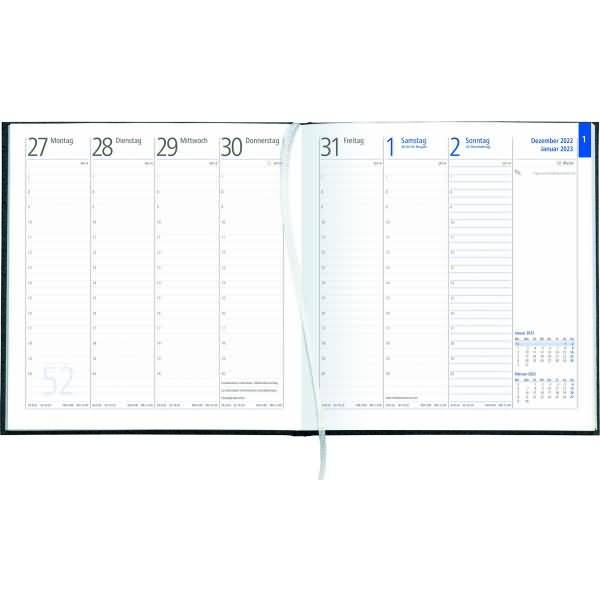 Buchkalender 786 - 1 Woche / 2 Seiten, 21 x 21 cm,-1