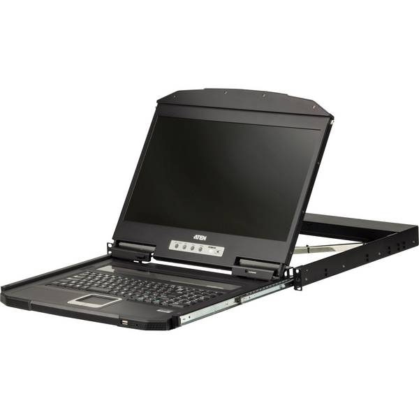 ATEN CL3100NX US Kurze Tiefe Single Rail 18,5"-LCD Konsole (USB, VGA), US-Layout