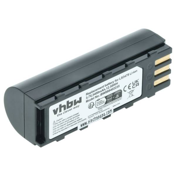 vhbw Akku Ersatz für Motorola 21-62606-01 | für Barcodescanner POS (3400 mAh, 3,7 V, Li-Ion)