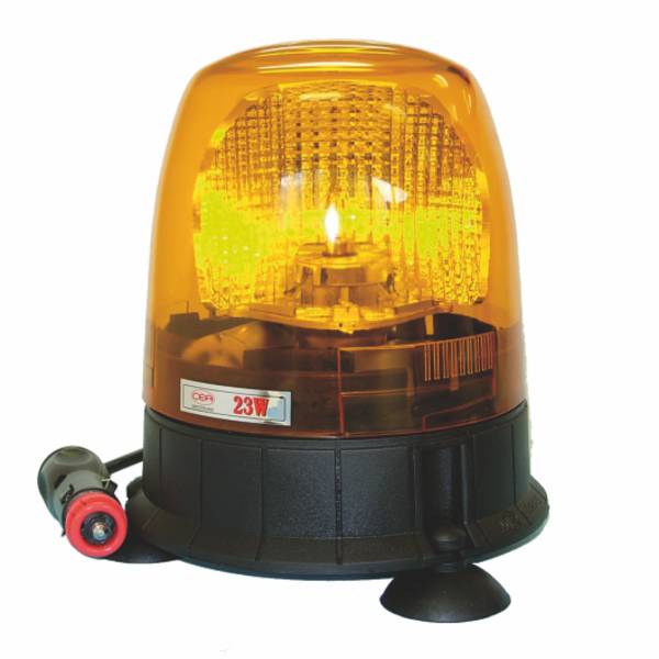 gelbe Rundumkennleuchte nach RSA/StVO, ECE 65, magnetisch, 24 V Halogen